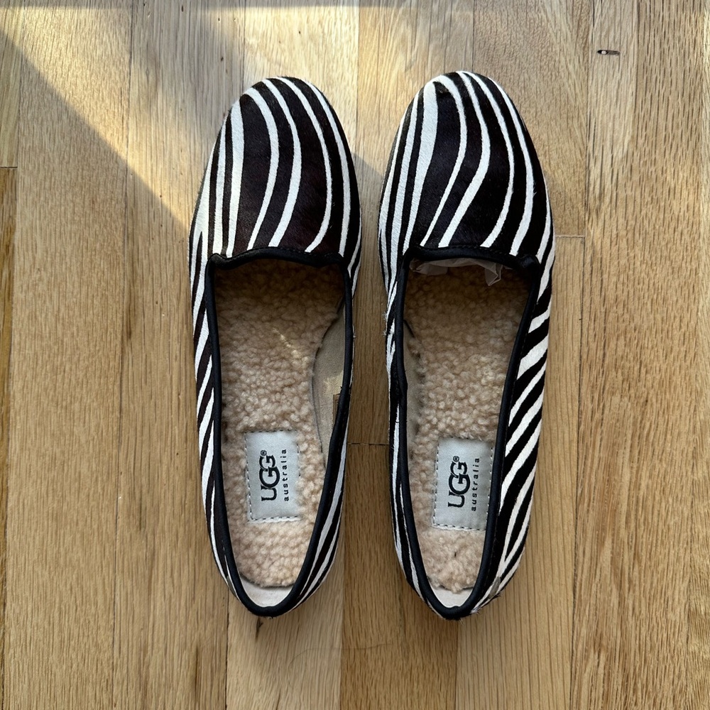 UGG Zebra Stripe Loafers with Cozy Lining